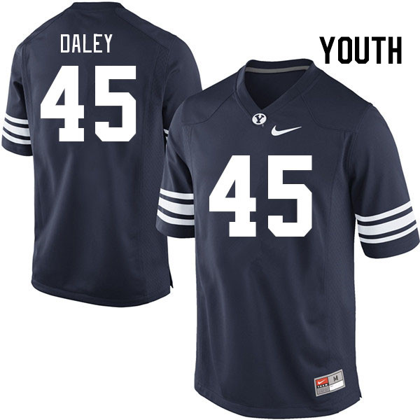Youth #45 Michael Daley BYU Cougars College Football Jerseys Stitched-Navy - Click Image to Close